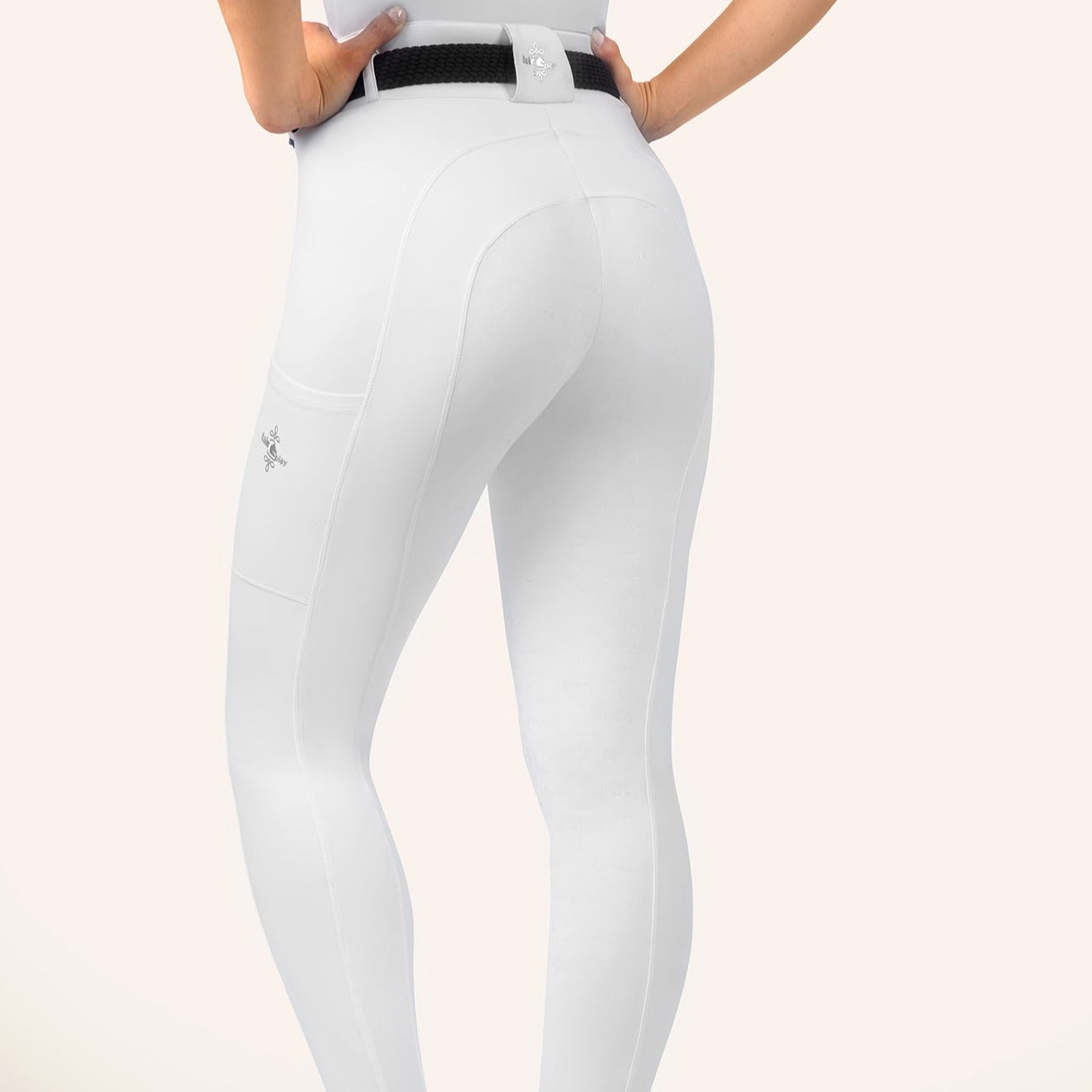 Fair Play ARMIDA Full Grip, High Rise Breeches, White