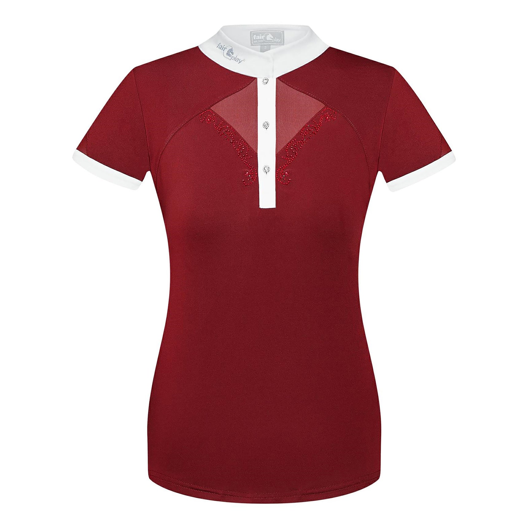Fair Play Competition Shirt CATHRINE Burgundy White
