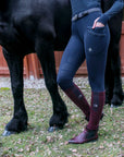 Fair Play MARINA Knee Grip Winter Riding Leggings, Navy