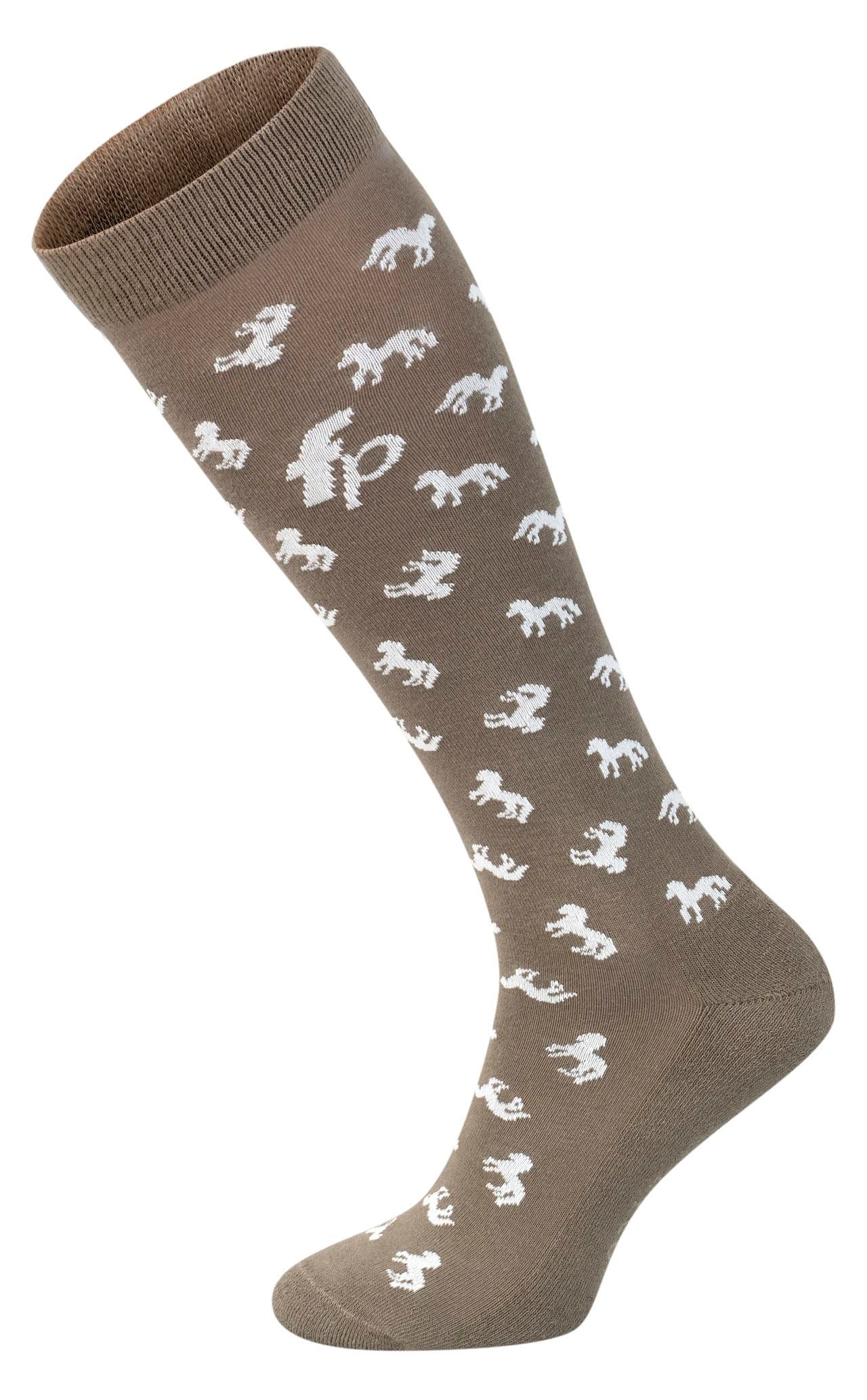 Fair Play MULTIHORSES Riding Socks, Taupe Grey