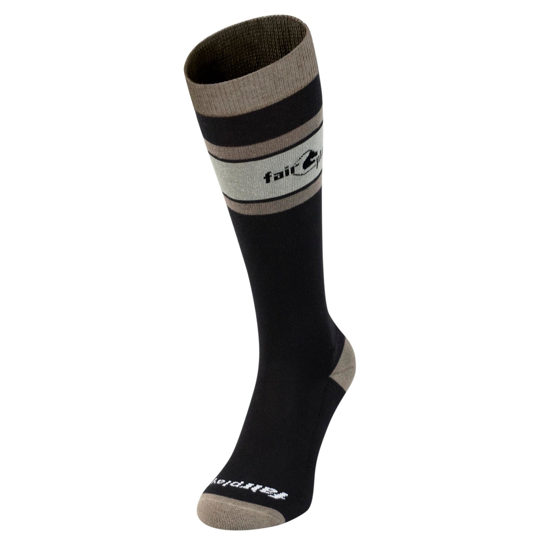 Fair Play SIMPLE Riding Socks, Black-Taupe Grey