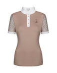 Fair Play Competition Shirt CECILE Short Sleeve ROSEGOLD, Beige/White