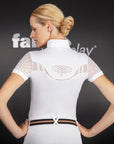 Fair Play Competition Shirt CECILE Short Sleeve ROSEGOLD, Beige/White