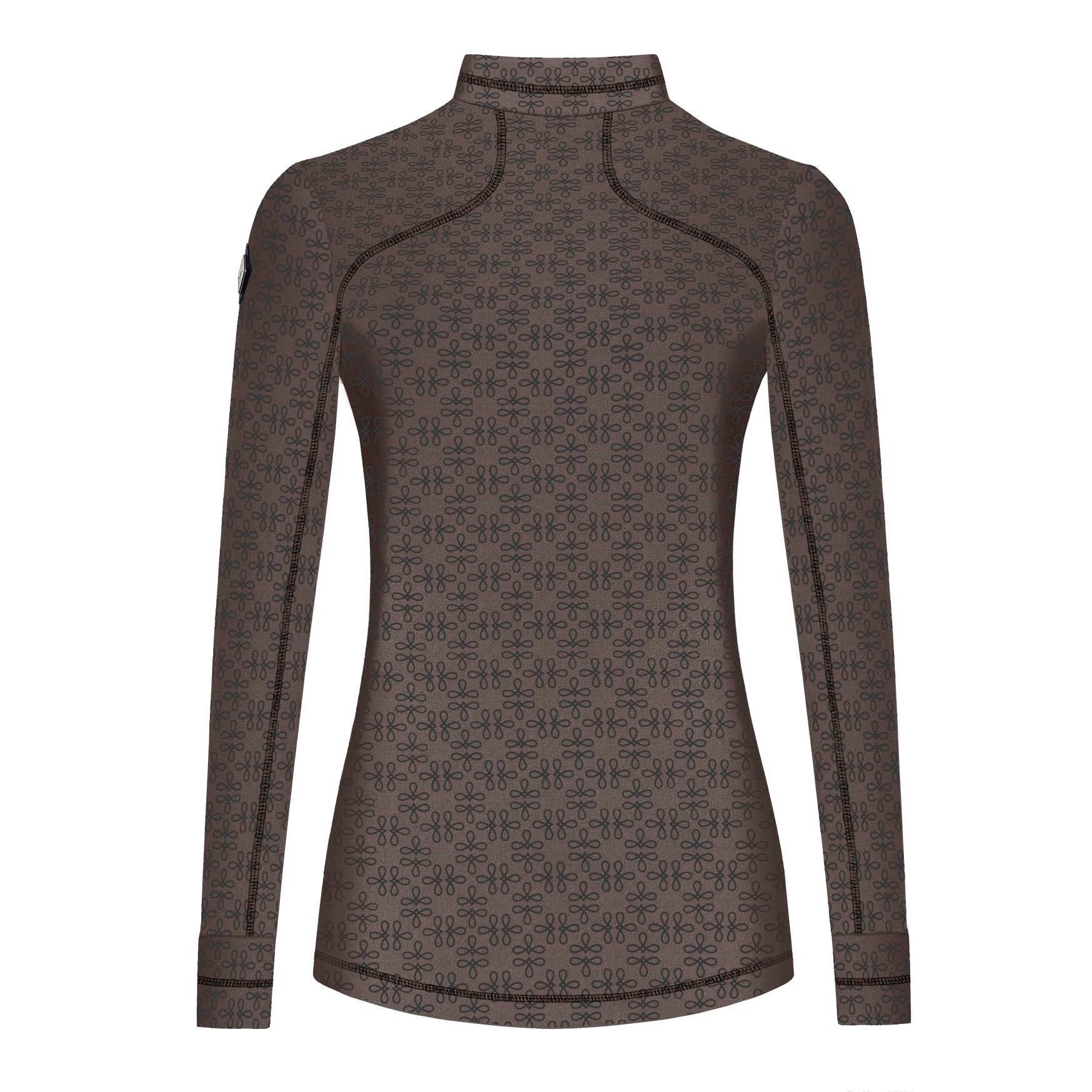 Fair Play Half Turtleneck KAROLINA PRINTED, Taupe Grey