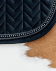Kentucky Horsewear Saddle Pad Basic Velvet Pearls Jumping, Black