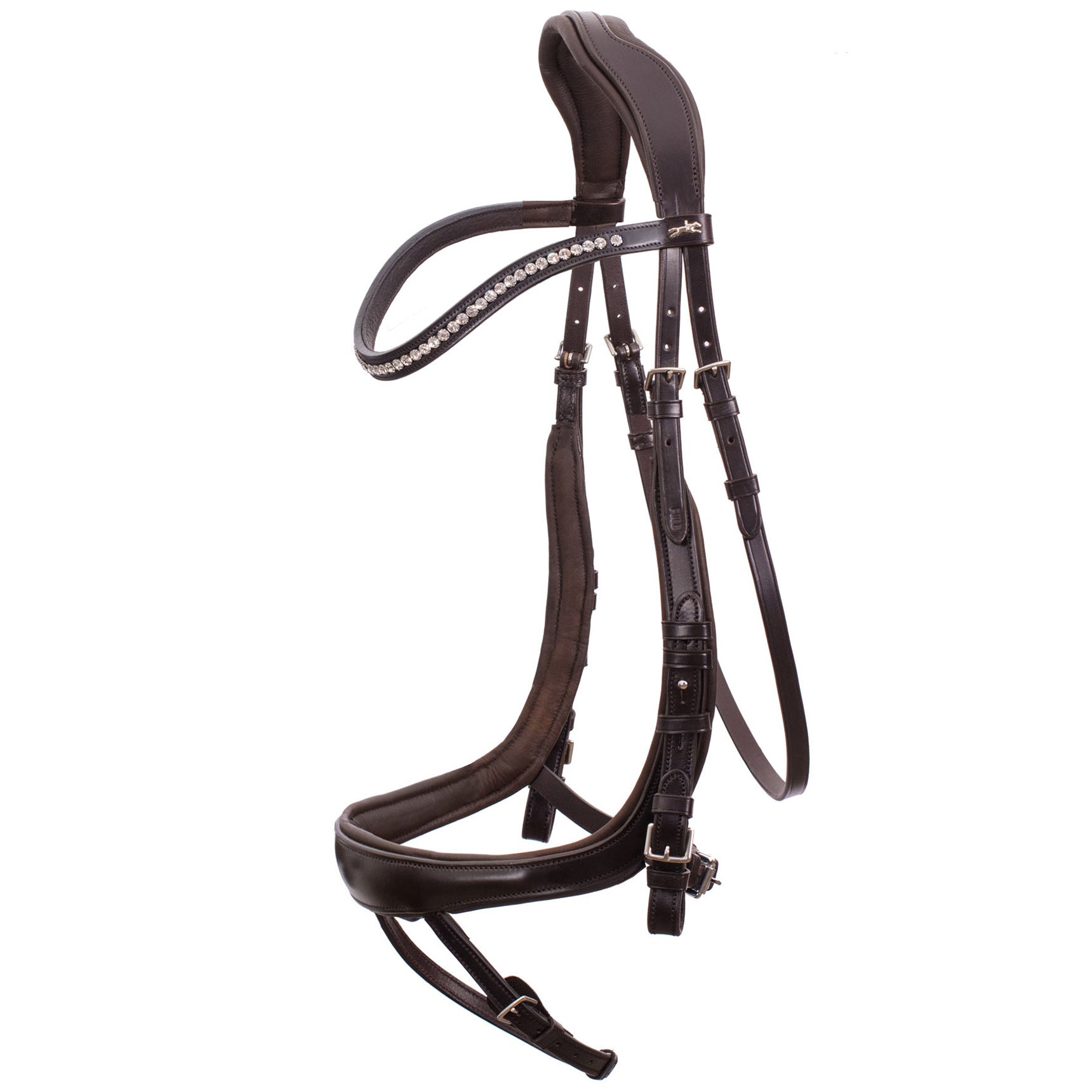 Schockemohle Equitus Beta Anatomical Special Bridle, Espresso/Silver