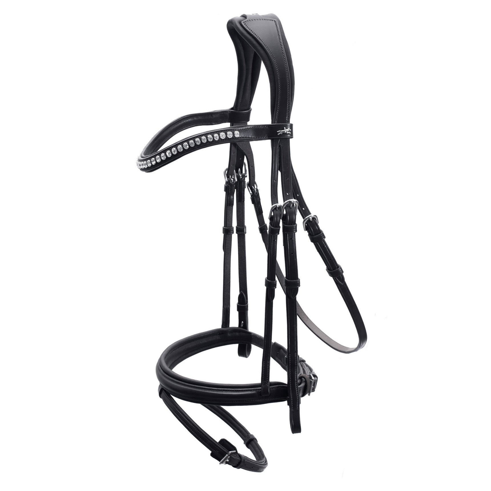 Schockemohle Rome Select Anatomical Bridle, Black/Crystal
