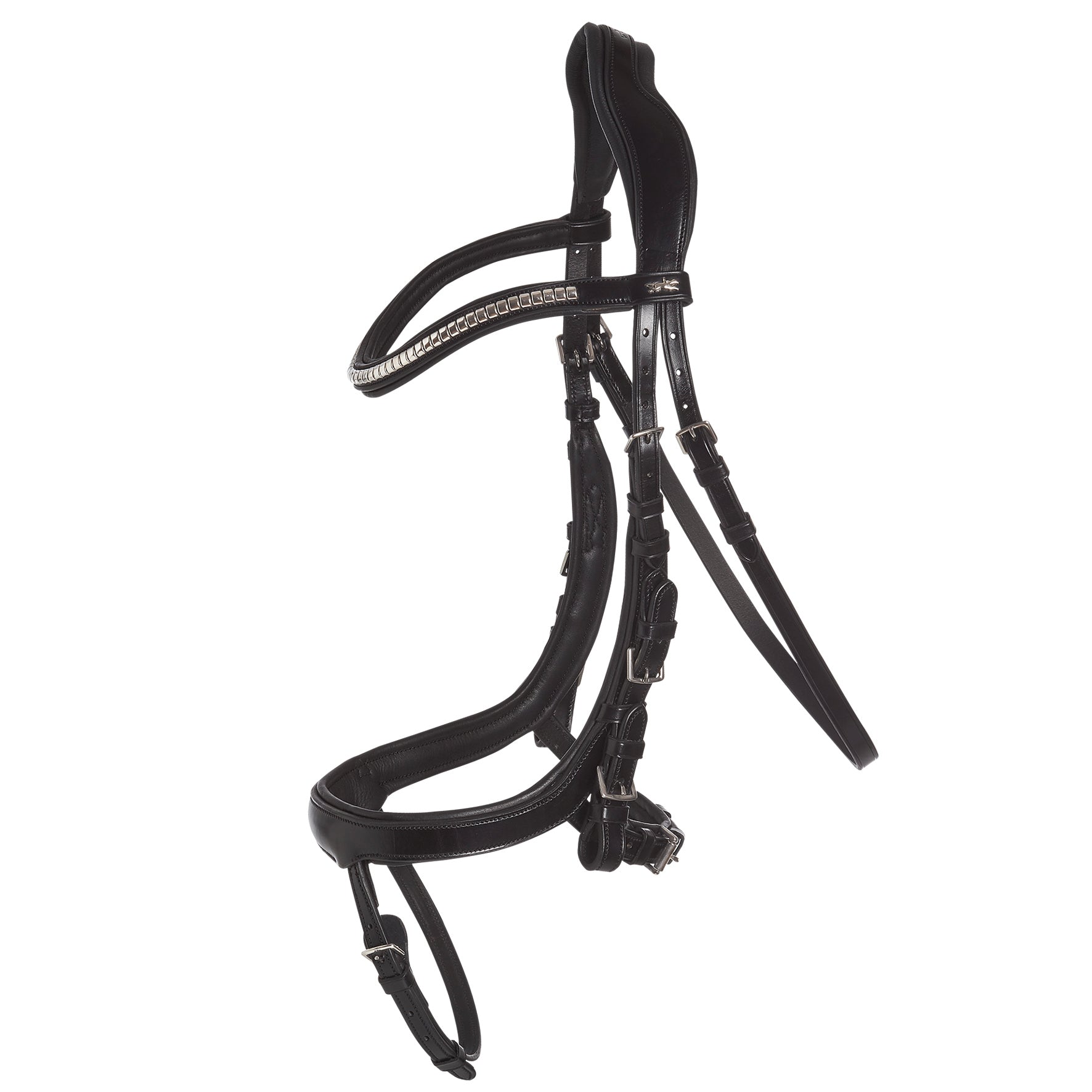 Schockemohle Equitus Omega Anatomist Bridle, Black/Silver