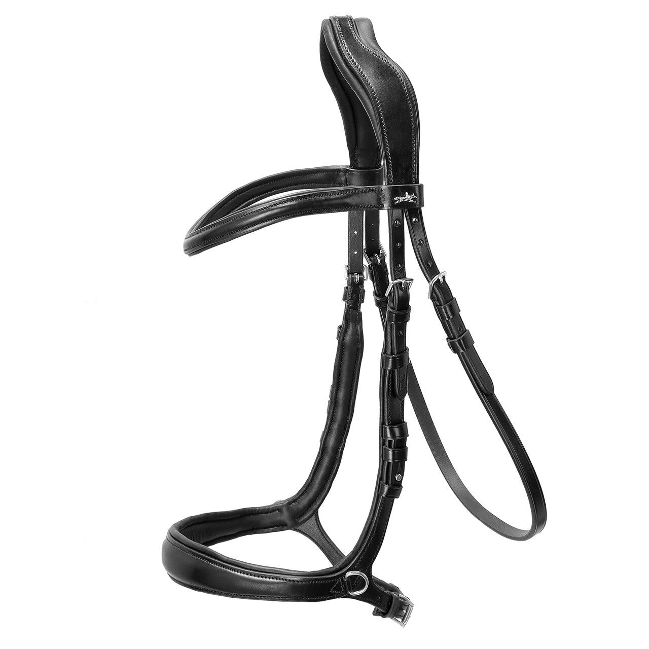 Schockemohle Equitus Theta Anatomical Special Bitless Bridle, Black/Silver