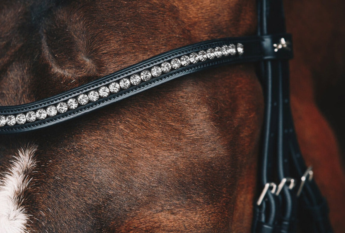 Schockemohle Browband Diamond Select Limited Headband, Black/Grey