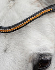 Schockemohle Browband Diamond Select Limited Headband, Black/Orange