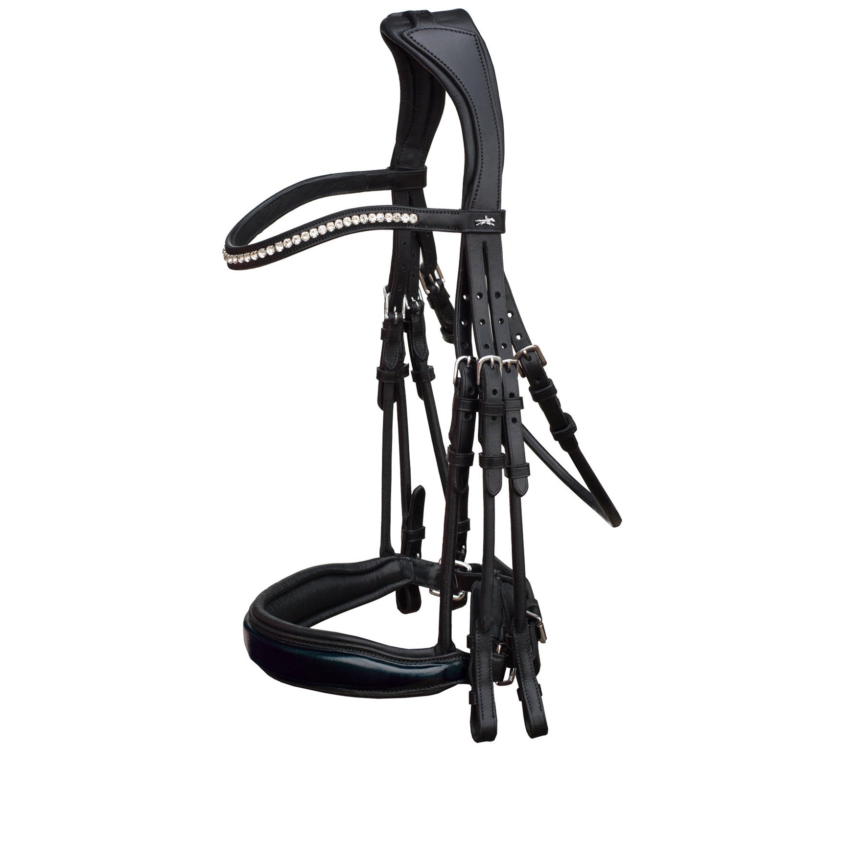 Schockemohle Venice Anatomic Double Bridle, Black Patent/Silver
