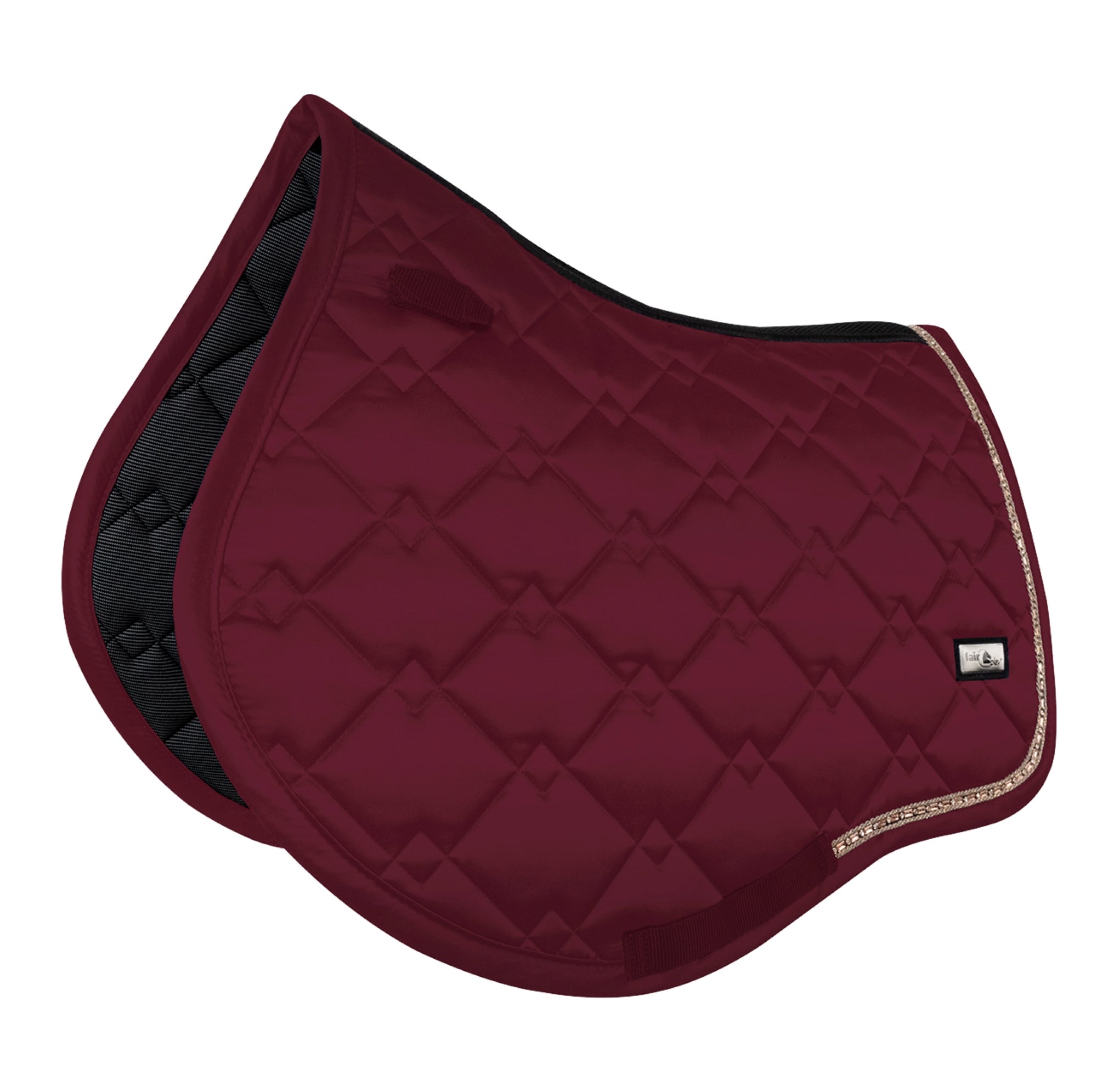 Fair Play Jump Saddle Pad AZURYT CERAMIC ROSEGOLD Burgundy FULL
