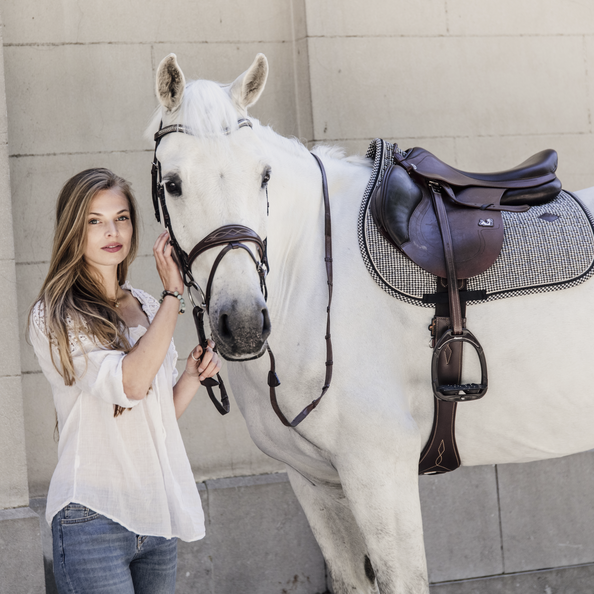 Kentucky Horsewear Saddle Pad Pied-de-Poule Jumping, Brown