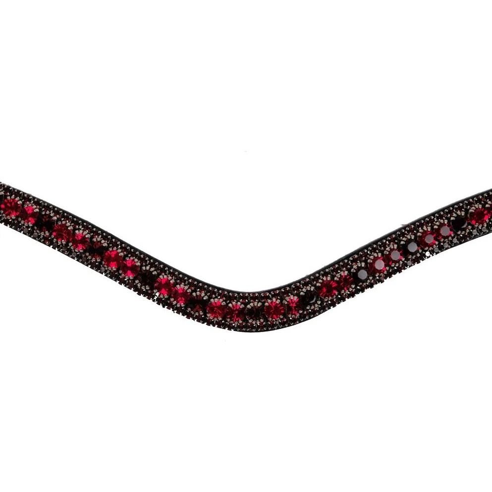 Montar Dlux Burgundy Browband, Black Leather
