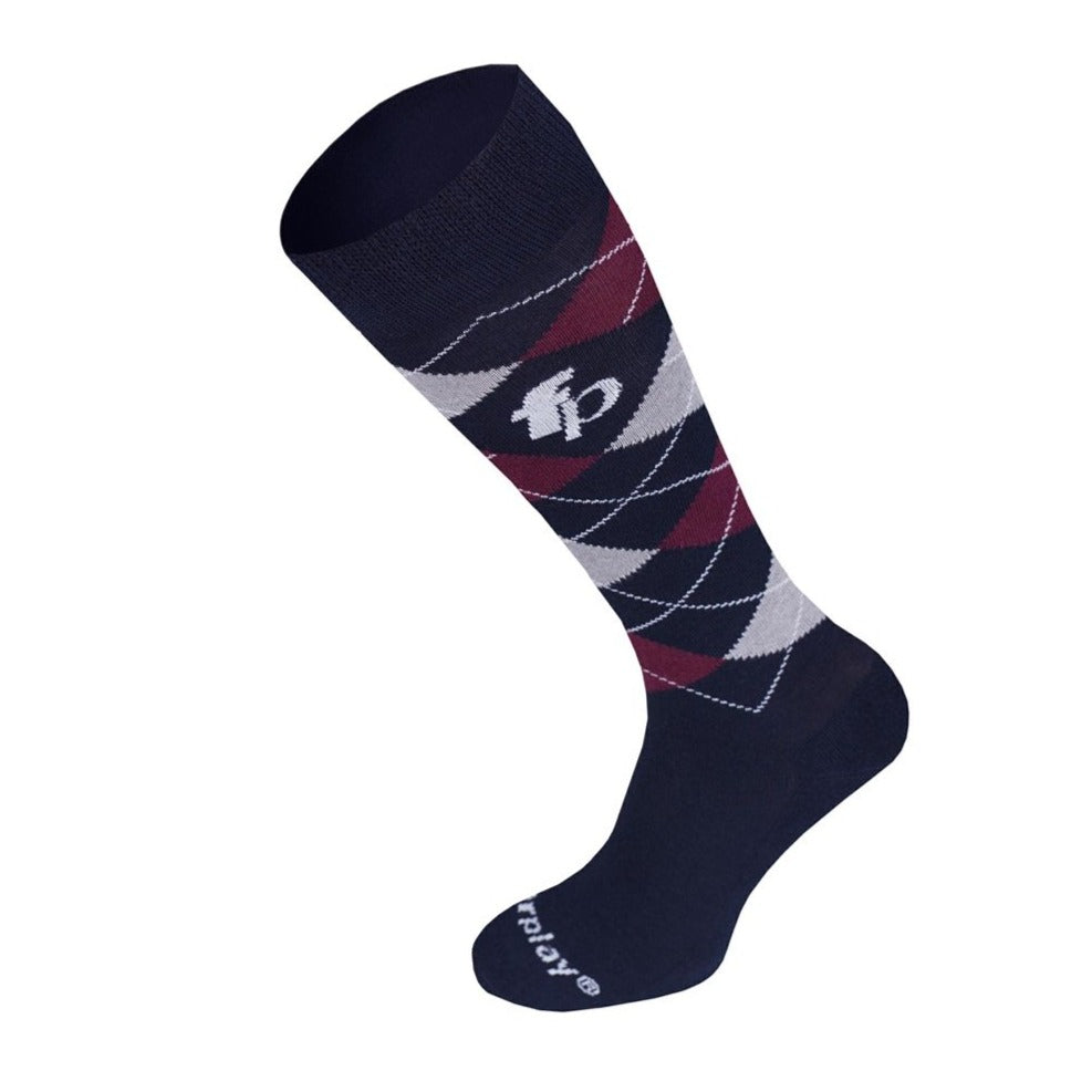 Fair Play Socks Rhombuses Navy-Deep Red