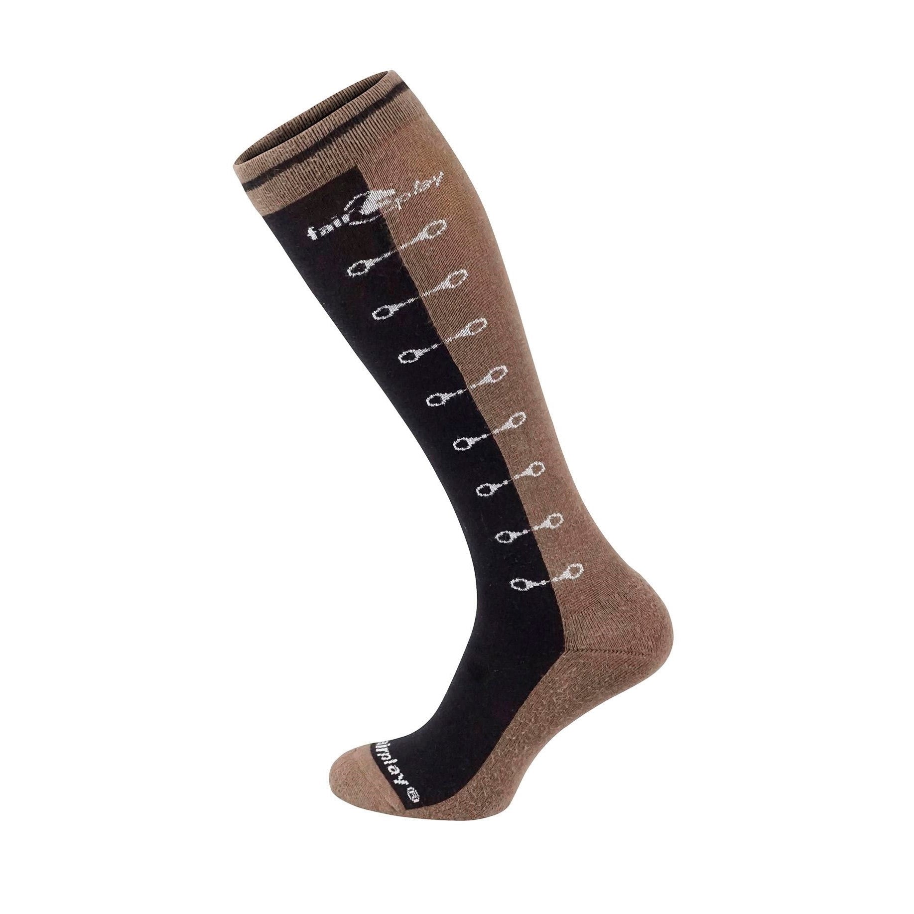Fair Play Riding socks NEVIS, Taupe Grey - Black