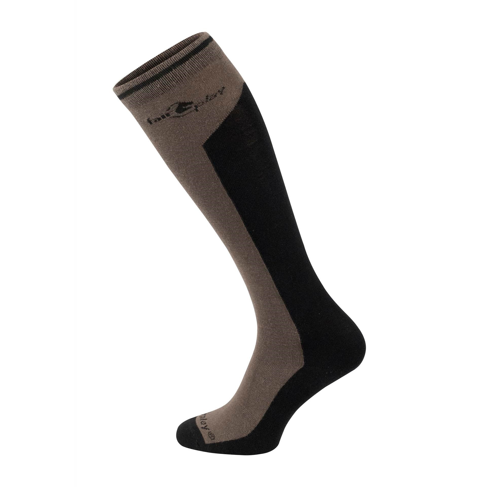 Fair Play Riding Socks AMERY, Taupe Grey - Black