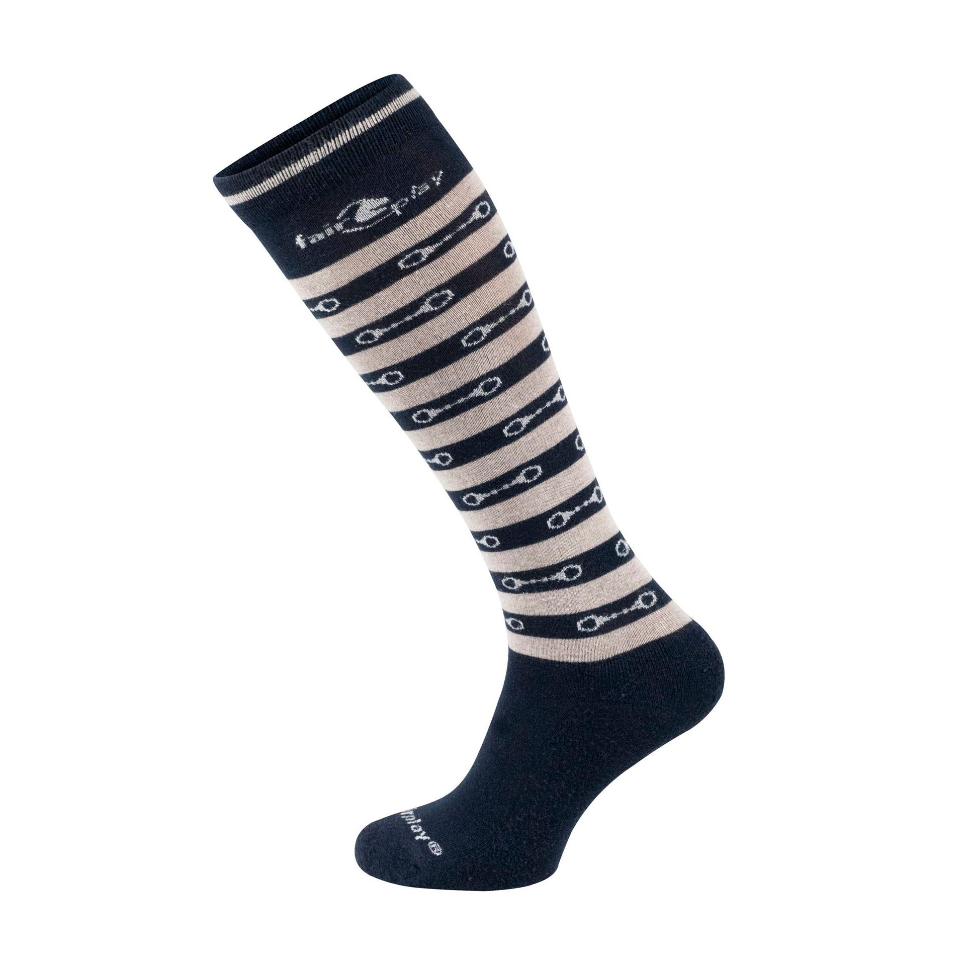 Fair Play Riding Socks ERS, Navy - Beige