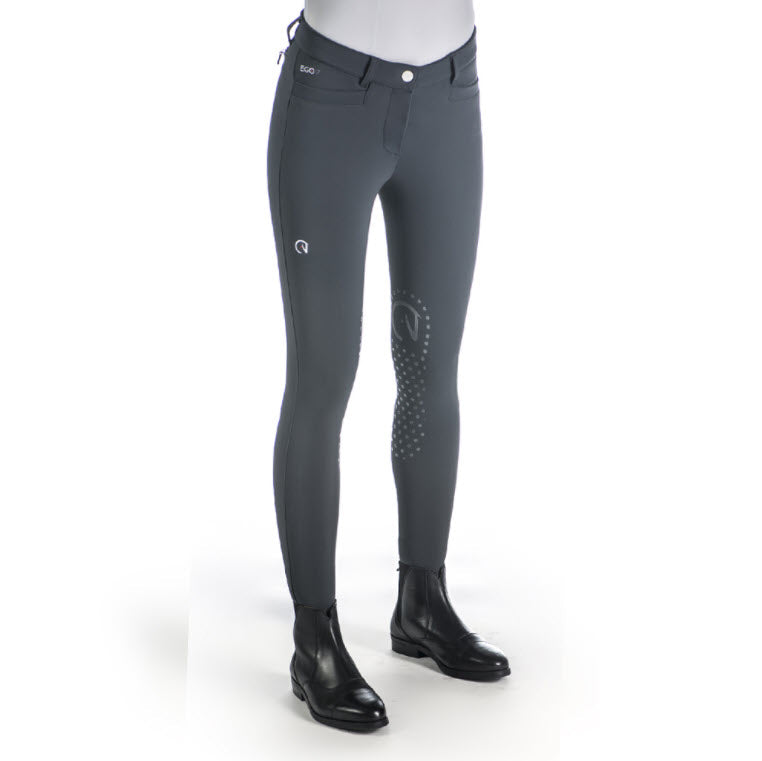EGO7 Jumping EJ Normal Waist Knee Grip Breeches, Green Grey