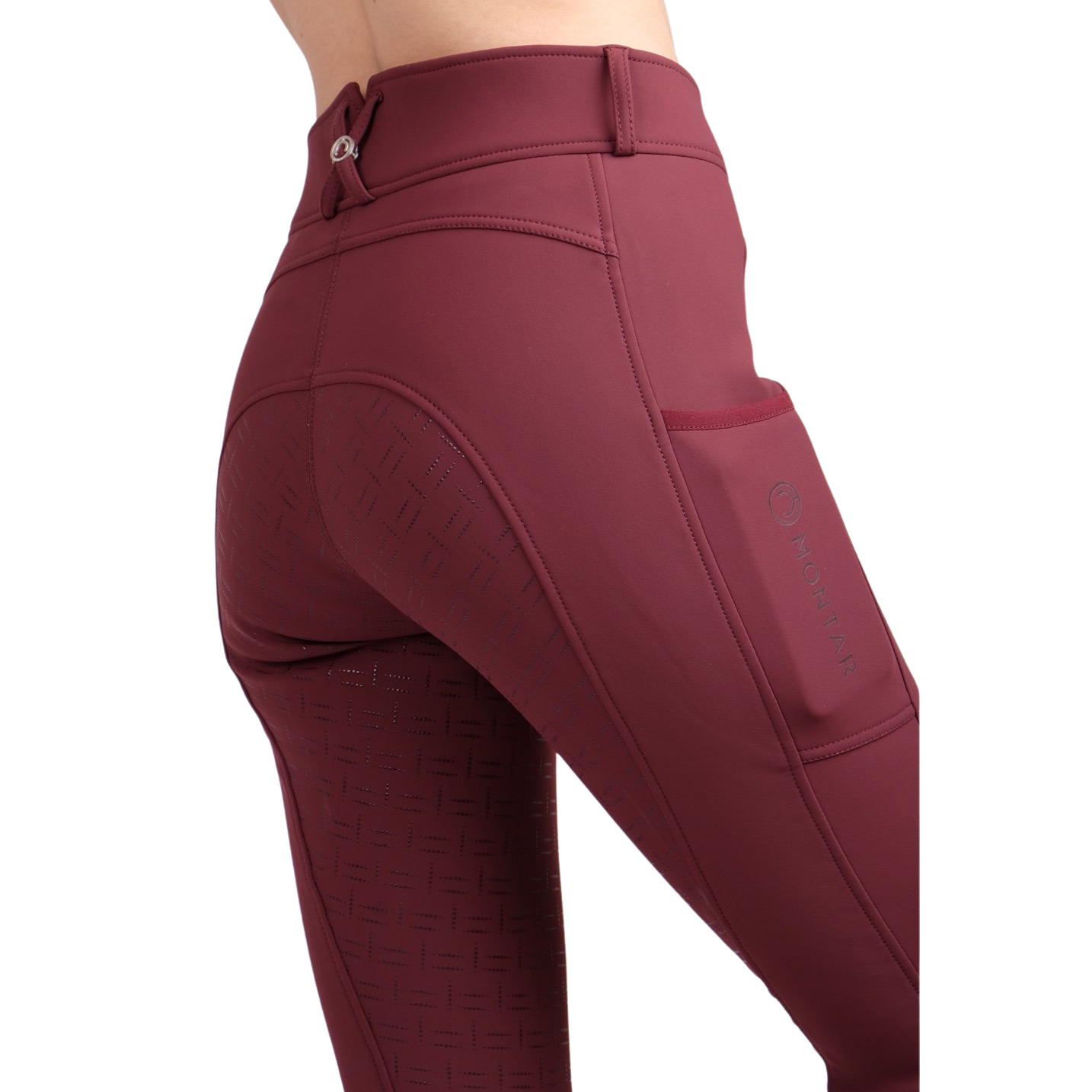 Montar Delilah Softshell Full Grip, High Rise Winter Breeches, Plum