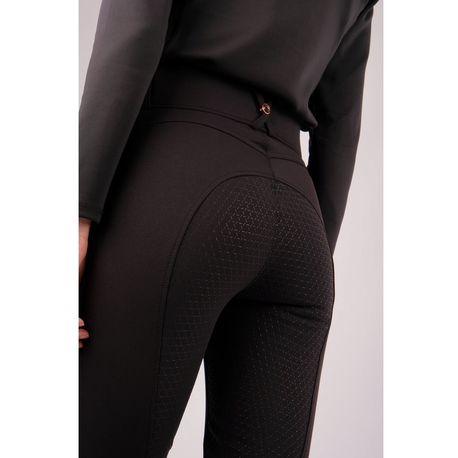 Montar Molly Yati Rosegold High Rise, Full Grip Breeches, Black