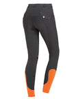 Schockemohle Libra Grip Ladies' Knee Grip, Mid Rise Breeches, Grey/Orange