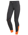 Schockemohle Libra Grip Ladies' Knee Grip, Mid Rise Breeches, Grey/Orange