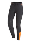 Schockemohle Eleonore Ladies' Knee Grip, Mid Rise Breeches, Grey-Orange