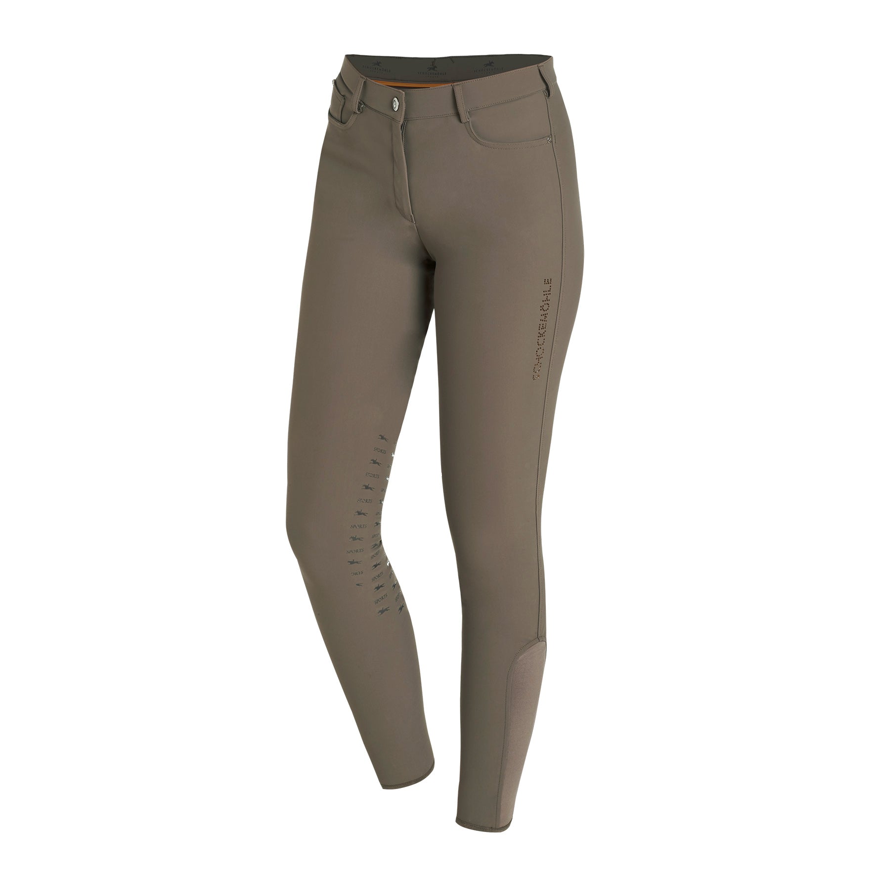 Schockemohle Livia Ladies Knee Grip, Mid Rise Breeches, Taupe