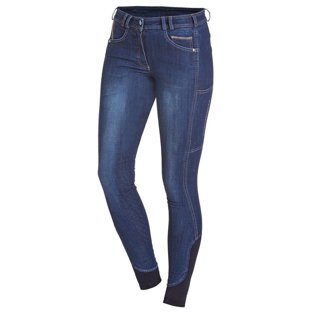 Schockemohle Lara Mid Rise, Knee Grip Style Ladies' Breeches, Blue
