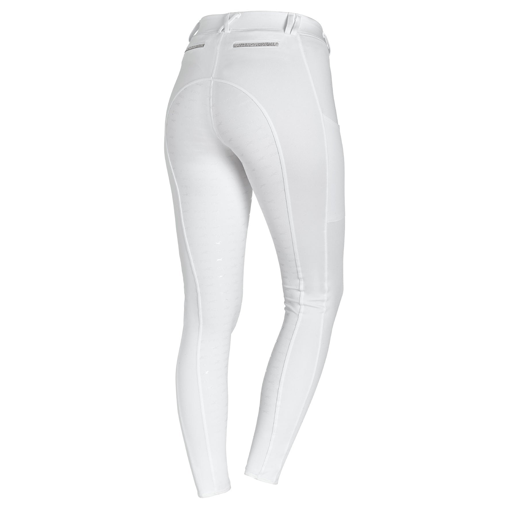 Schockemohle Glossy Style Ladies’ Full Grip Riding Leggings, White