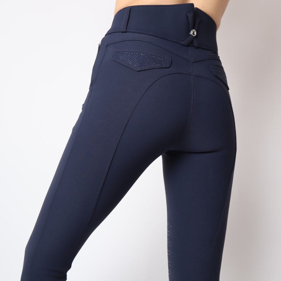 Montar Briella High Rise Knee Grip Breeches, Navy