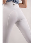 Montar Megan Yati Ladies High Rise Knee Grip Breeches, White