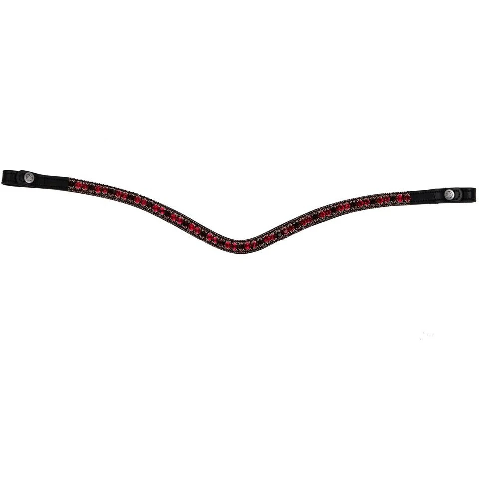Montar Dlux Burgundy Browband, Black Leather