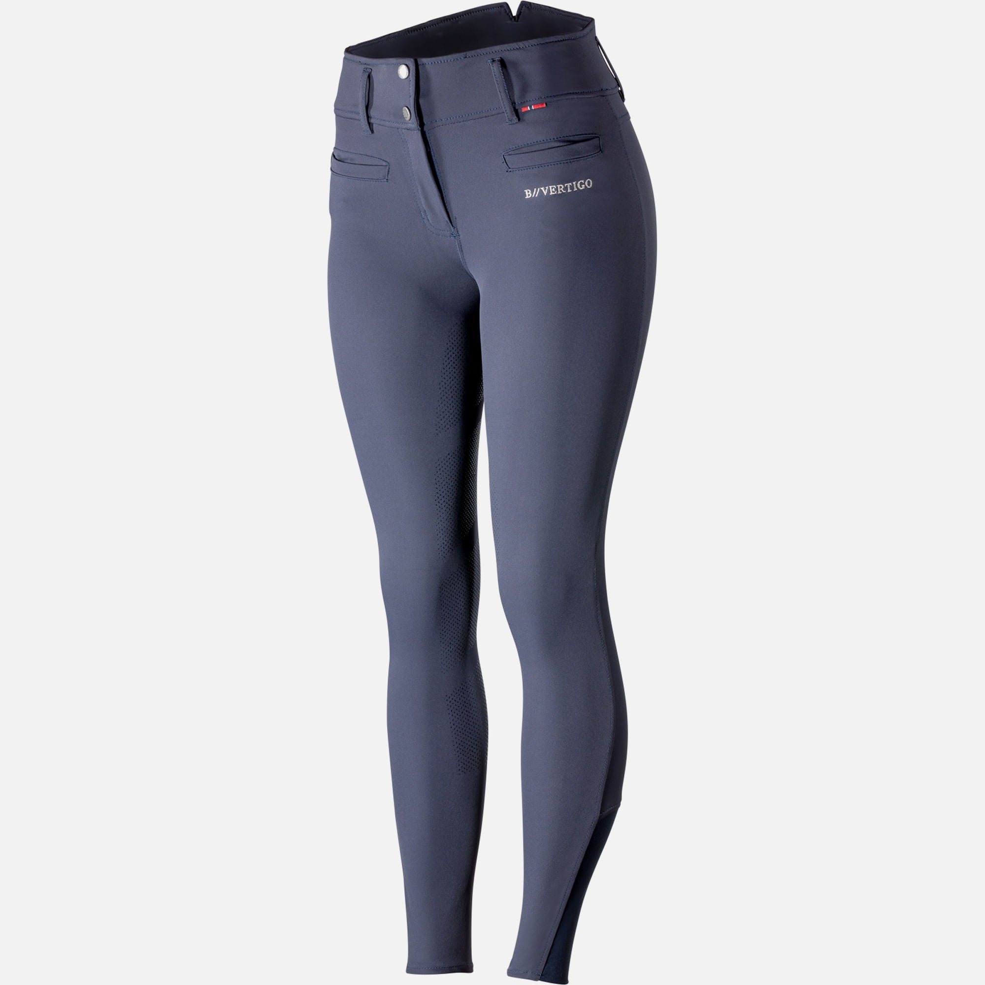 B Vertigo Tiffany Silicone Full Seat, High Rise Breeches, Dark Navy