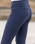 B Vertigo Tiffany Silicone Full Seat, High Rise Breeches, Dark Navy