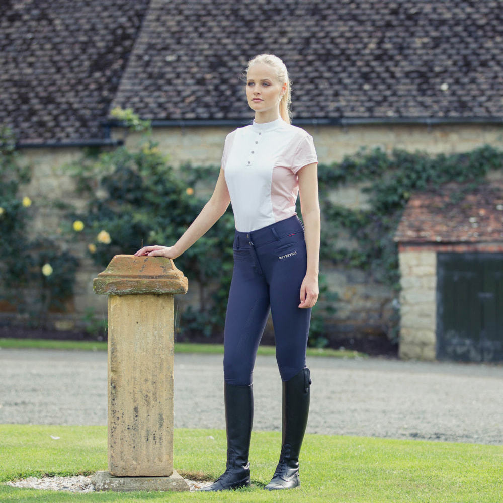 B Vertigo Tiffany Silicone Full Seat, High Rise Breeches, Dark Navy
