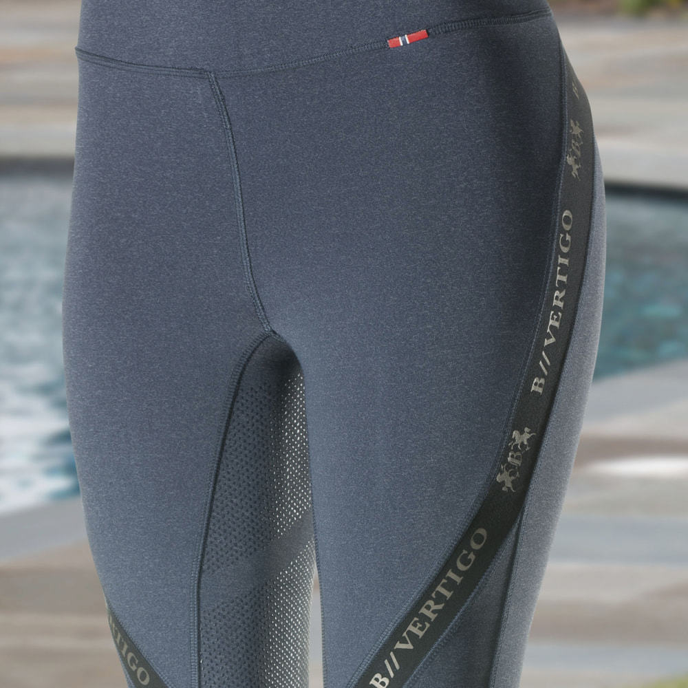 B Vertigo Jenny Silicone Full Seat Riding Tights, Black / Dark Gray