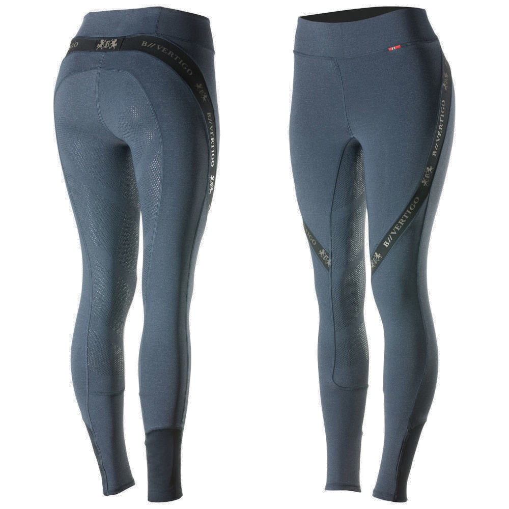 B Vertigo Jenny Silicone Full Seat Riding Tights, Black / Dark Gray