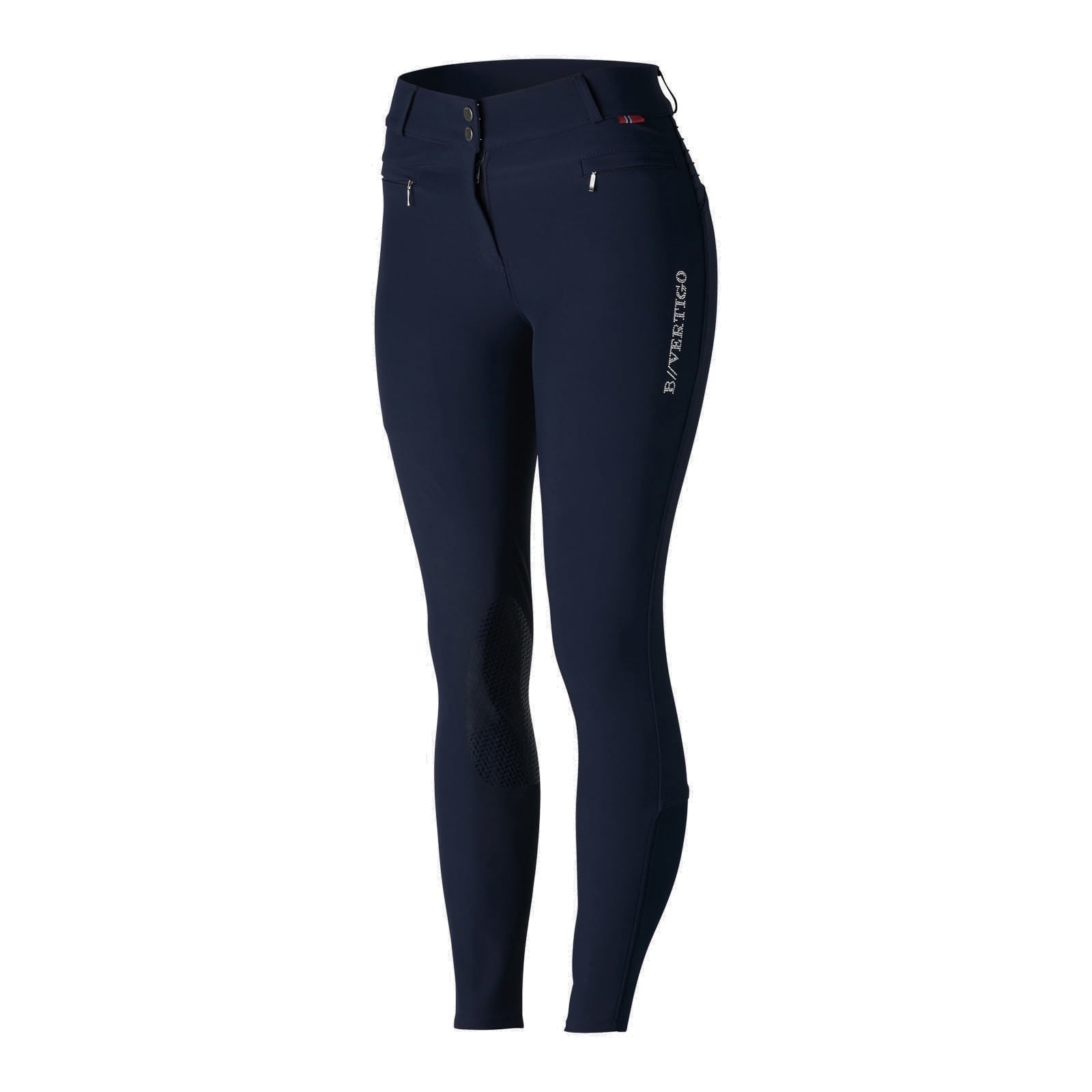B Vertigo DREA Silicone Knee Grip High Rise Breeches, Navy
