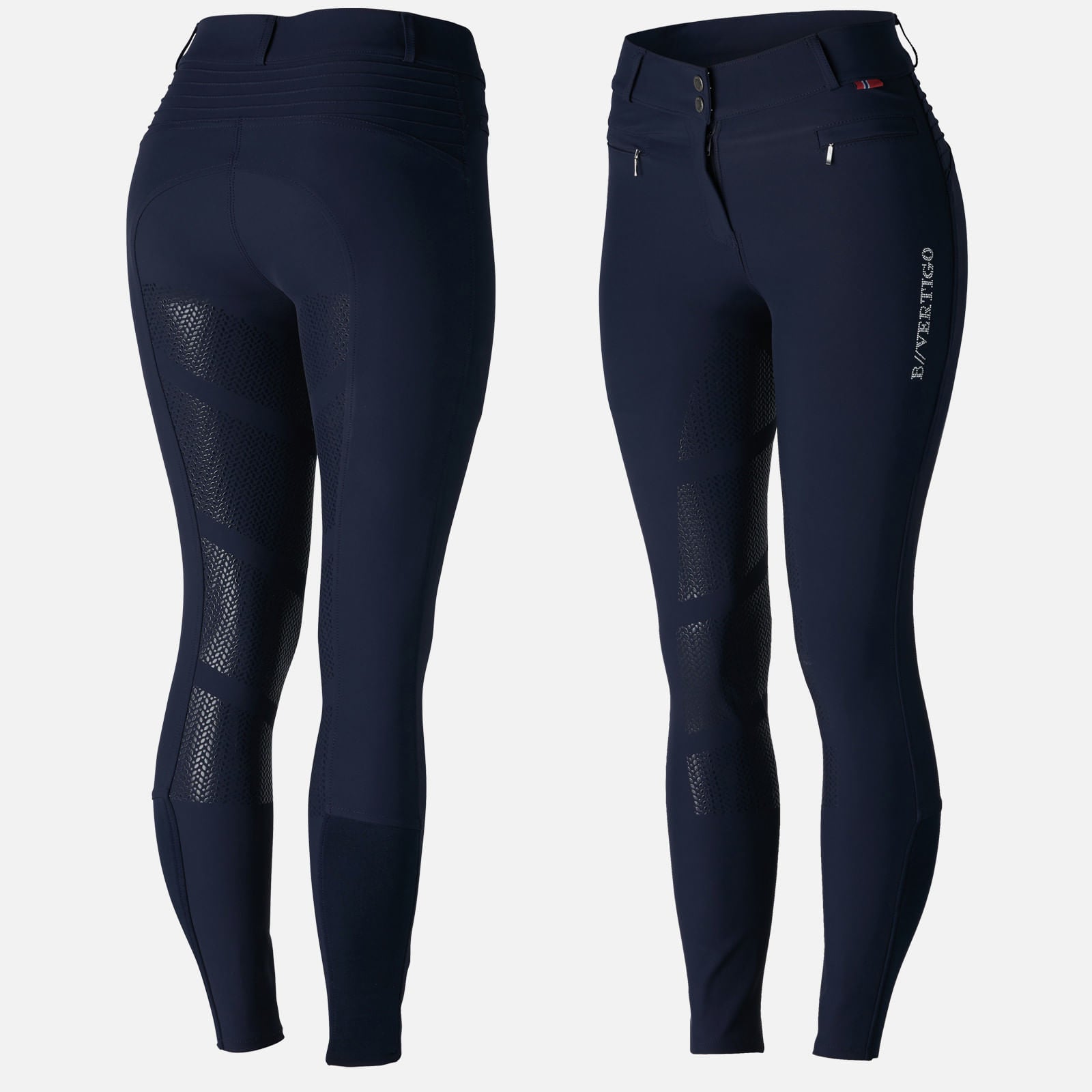 B Vertigo DREA Silicone Full Seat High Rise Breeches, Navy