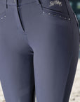B Vertigo Olivia Silicone Full Seat, Mid Rise Breeches, Dark Navy
