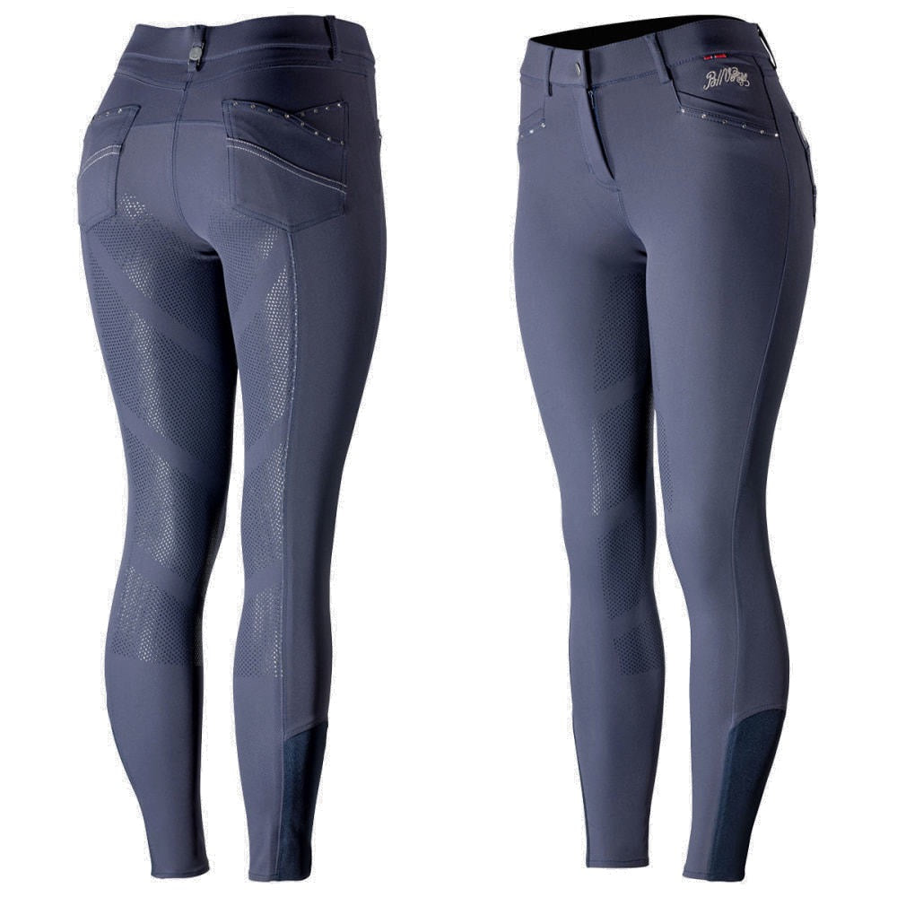 B Vertigo Olivia Silicone Full Seat, Mid Rise Breeches, Dark Navy