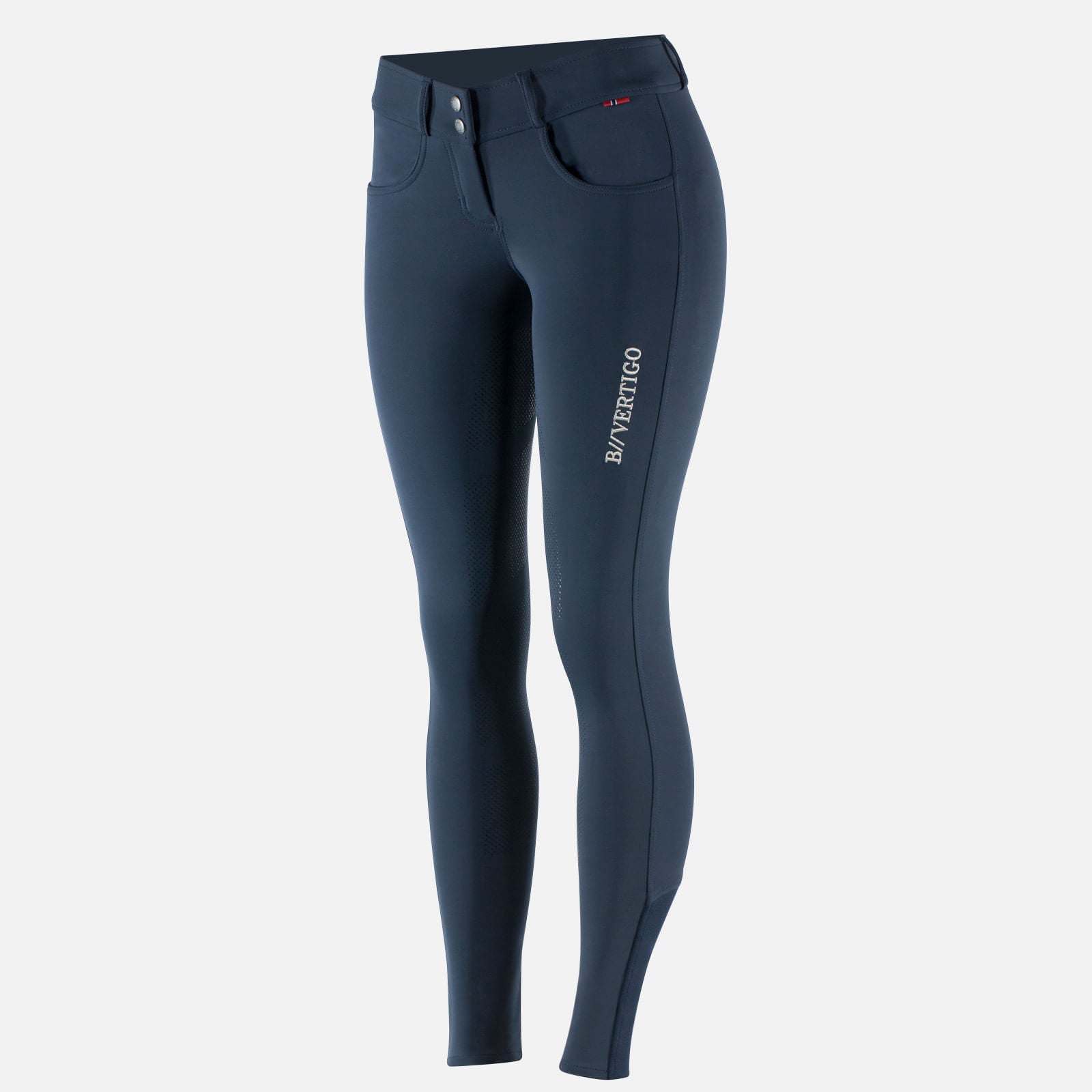 B Vertigo Meghan Silicone Full Seat, Mid Rise Breeches, Dark Navy