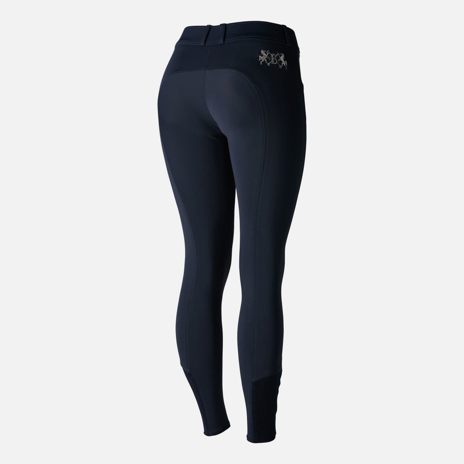 B Vertigo Meghan Silicone Knee Patch, Mid Rise Breeches, Dark Navy