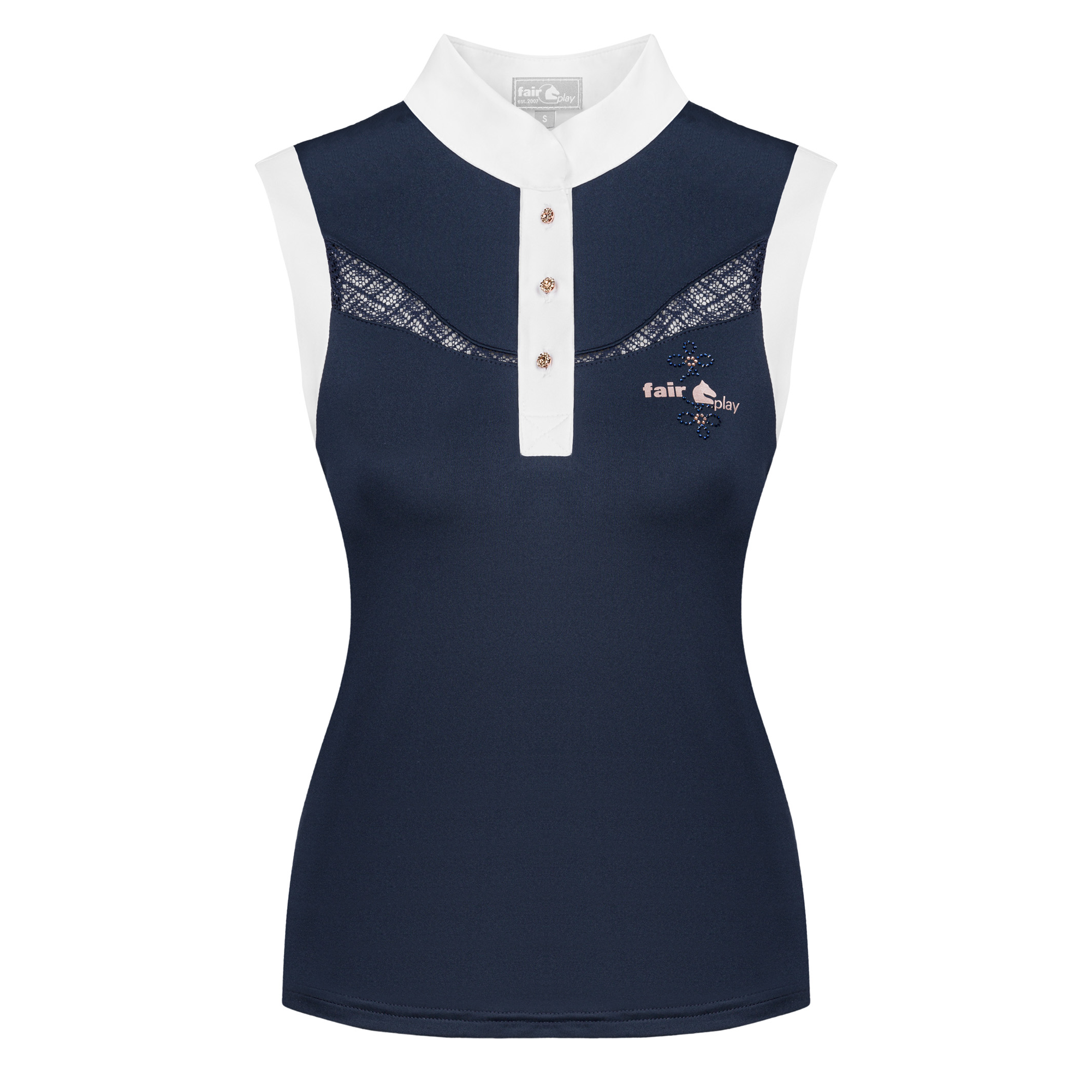 Fair Play Cecile Sleeveless Competition Shirt Rosegold, Navy