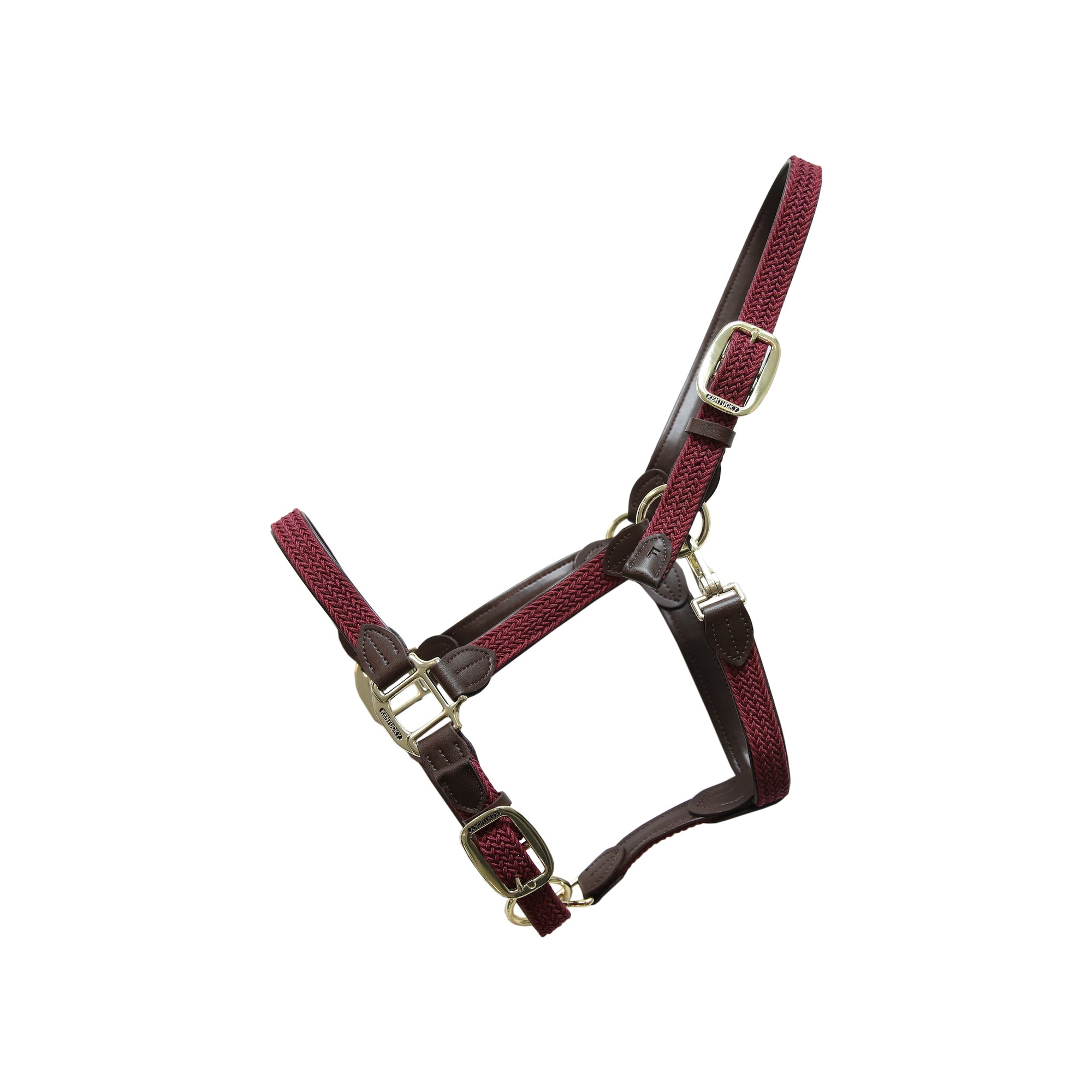 Kentucky Horsewear Plaited Nylon Halter, Bordeaux