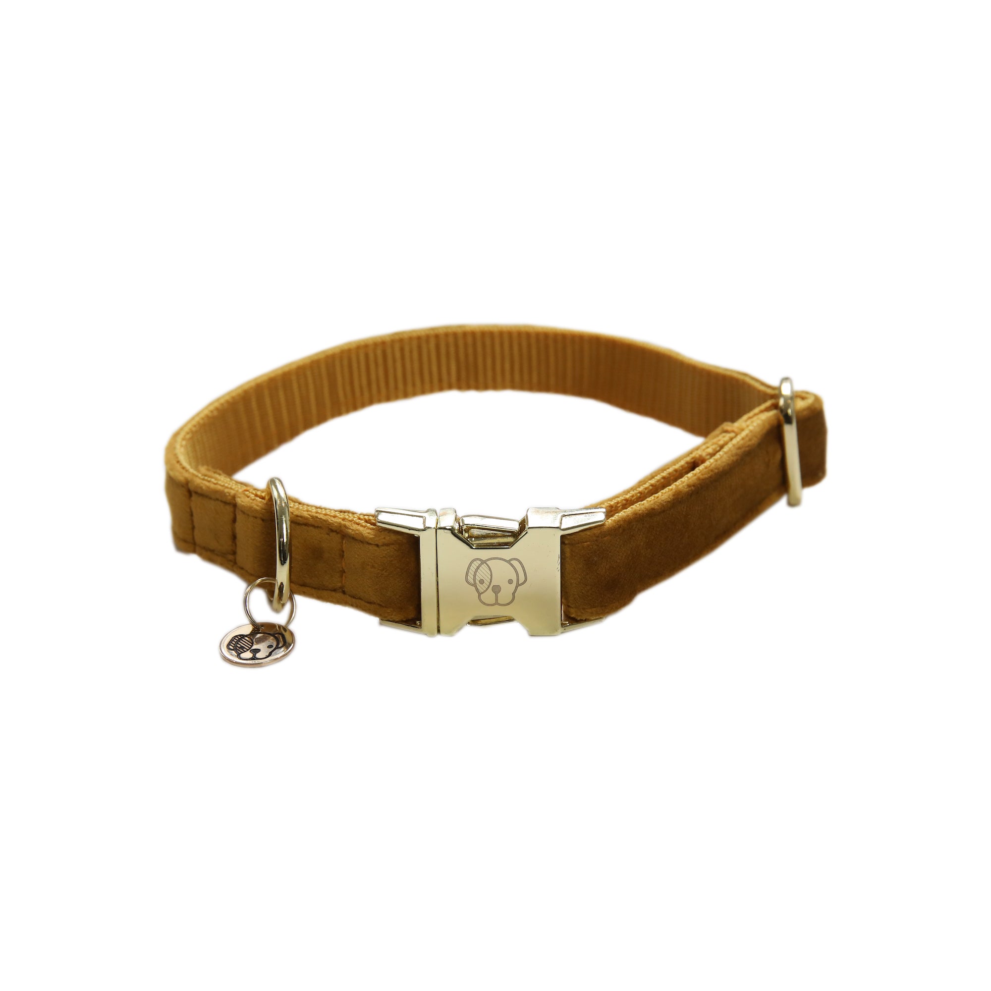 Kentucky Dog Collar Velvet, Mustard