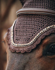 Kentucky Horsewear Fly Veil Long Stone & Pearl Soundless, Brown